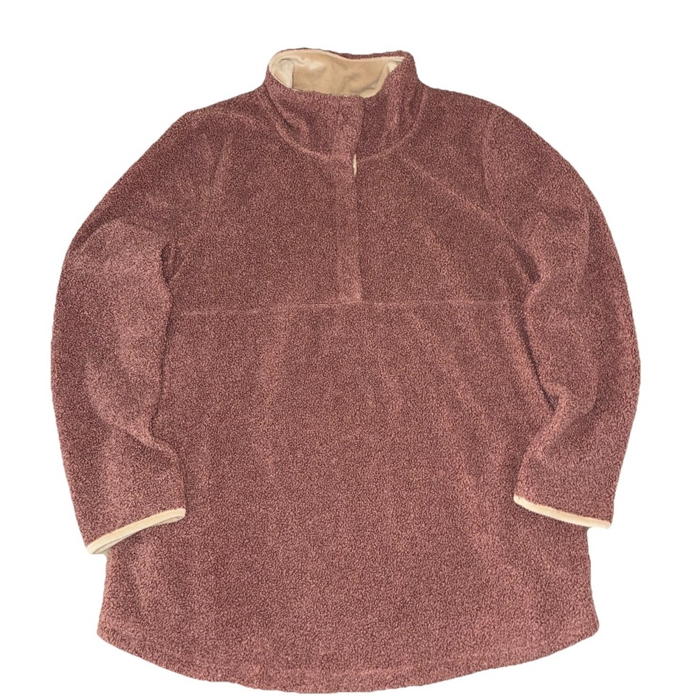 Entro Sweatshirt Women's M Pink Quarter Snap Sherpa Fleece‎ Teddy Pocket
